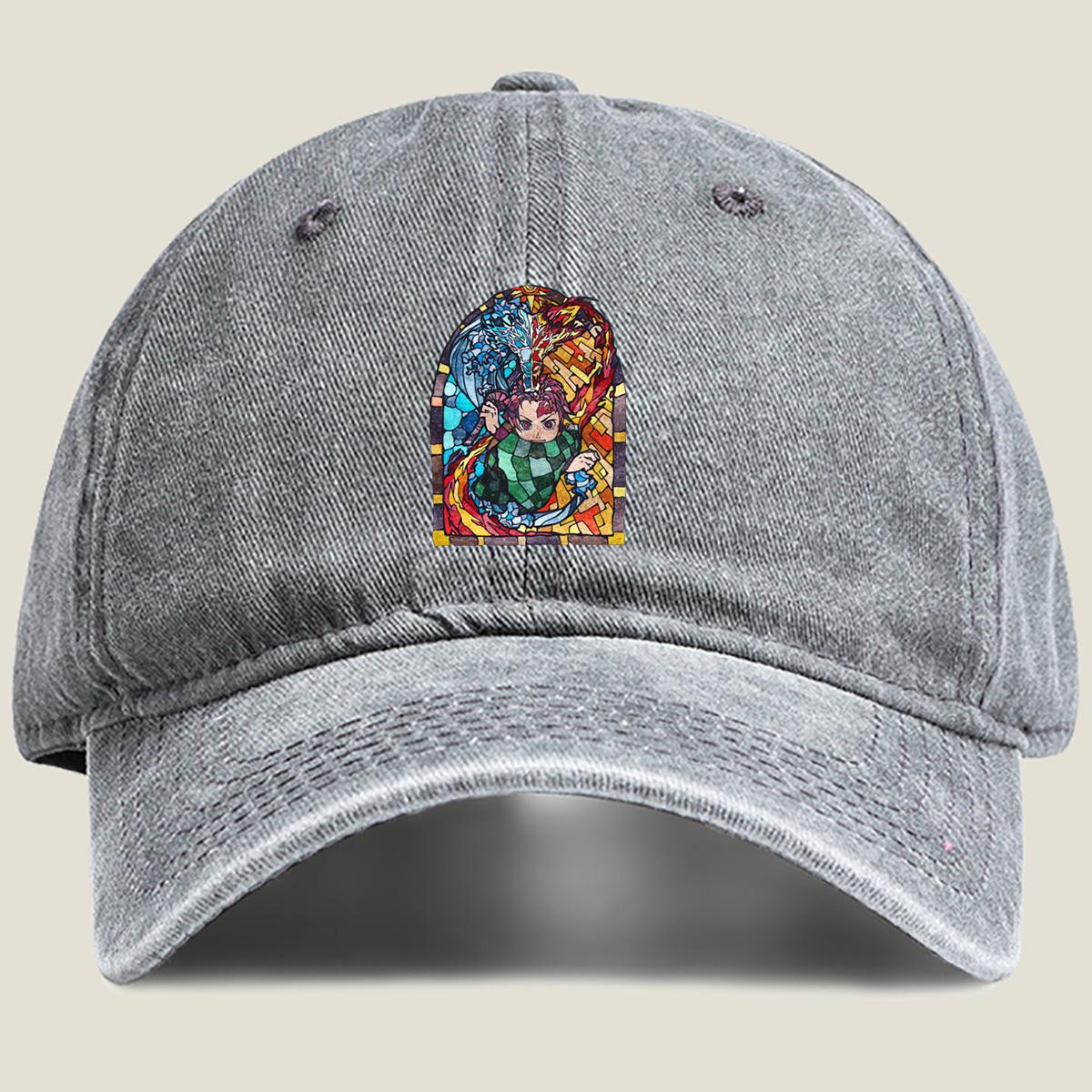 Demon Slayer Tanjiro Kamado Stained Glass Art - Hat