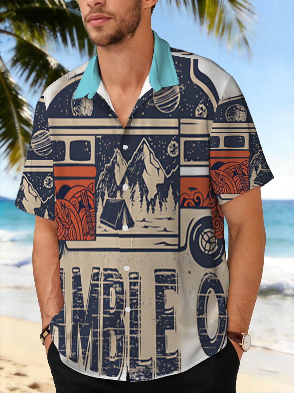 Ramble On: Van Adventure with Mountains, Stars, and Cosmic Vibes -  Shirt