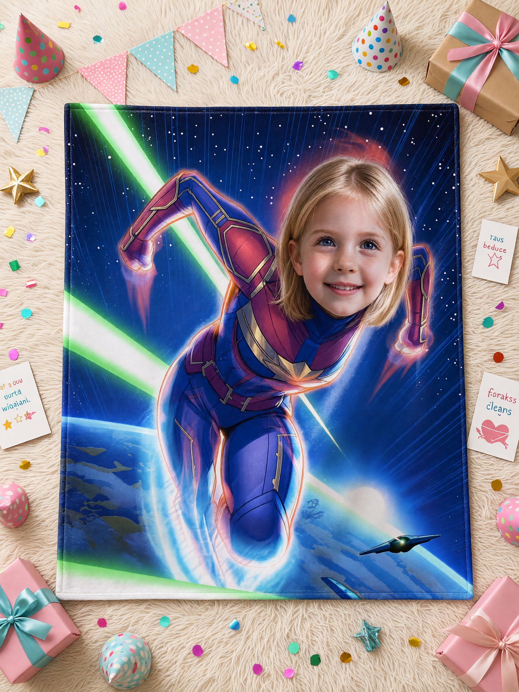 Custom Face Superhero Blanket Personalized Flannel Fleece Throw Cozy Plush Bed Cover Ideal Personalized Gift