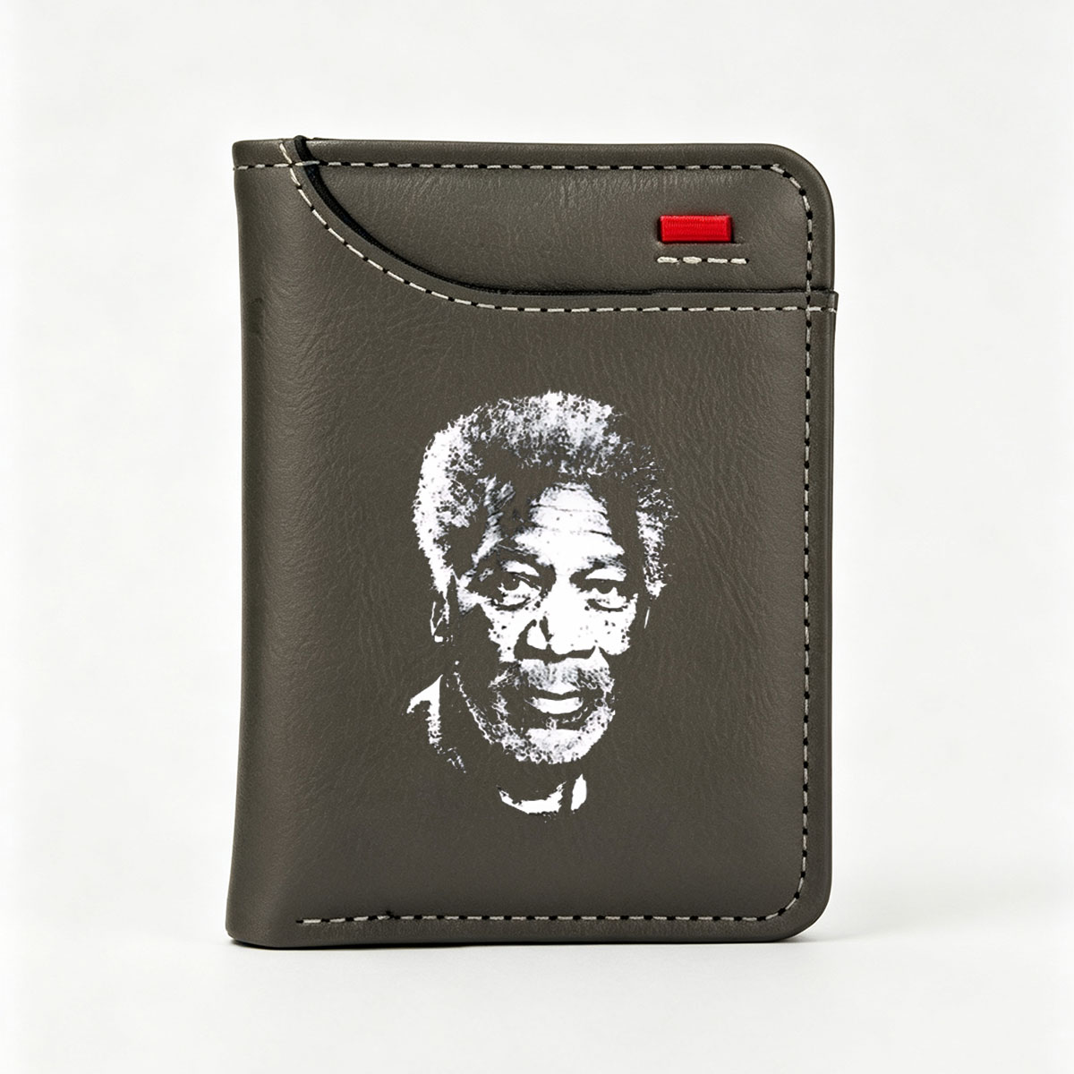 Morgan Freeman in High-Contrast Portrait - Vertical Style Wallet