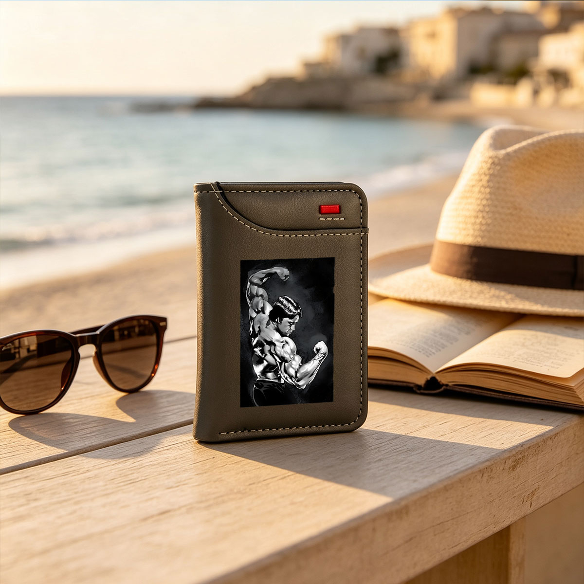 Arnold Schwarzenegger Bodybuilding Pose - Vertical Style Wallet