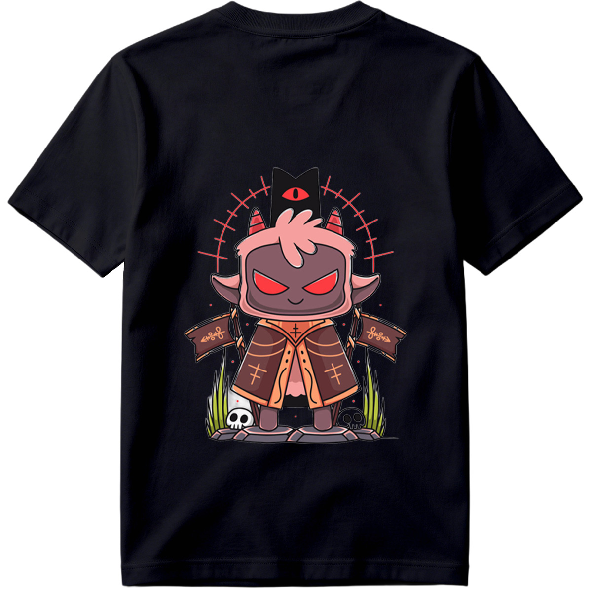 Demon King with Red Eyes and Horns - Tee