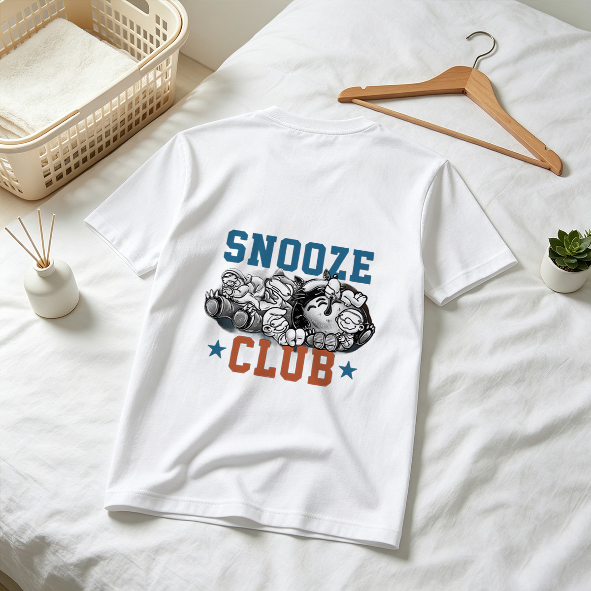 Snooze Club: Mickey, Minnie, Donald, Goofy, and Pluto Sleeping Together - Tee