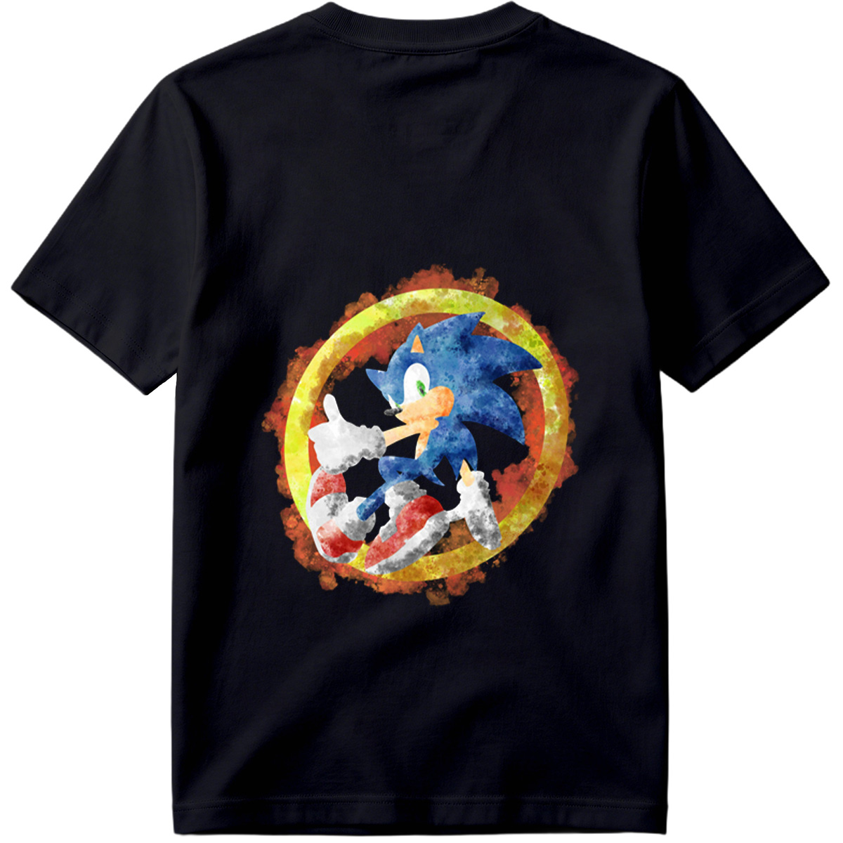 Sonic the Hedgehog in Watercolor Style - Tee