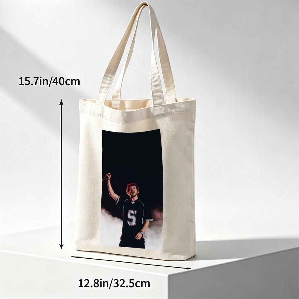 Lauv Performing on Stage with Microphone in Hand - Canvas tote bags