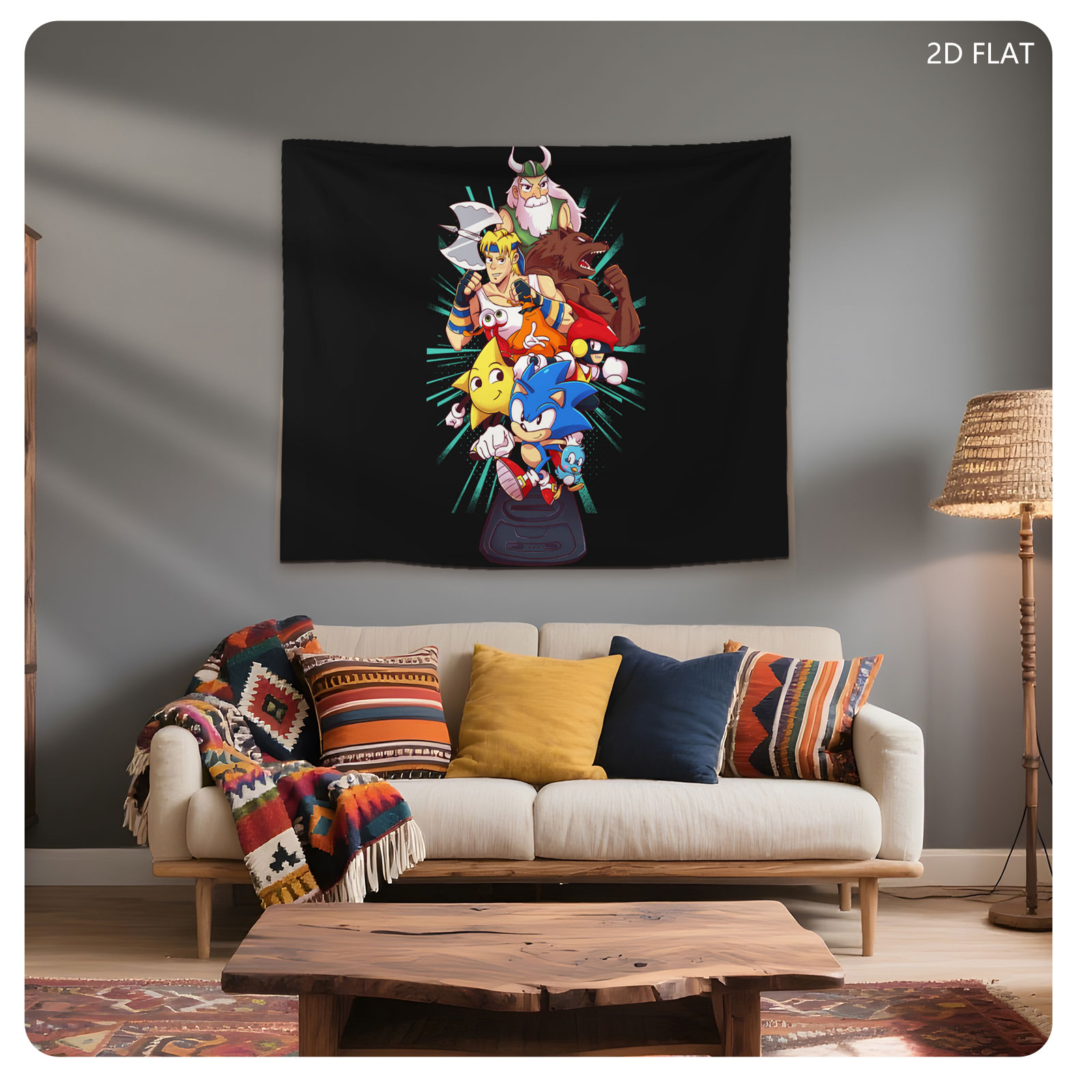 Sonic, Tails, Knuckles, and Friends: Iconic Characters from the Sonic the Hedgehog Universe - Tapestry