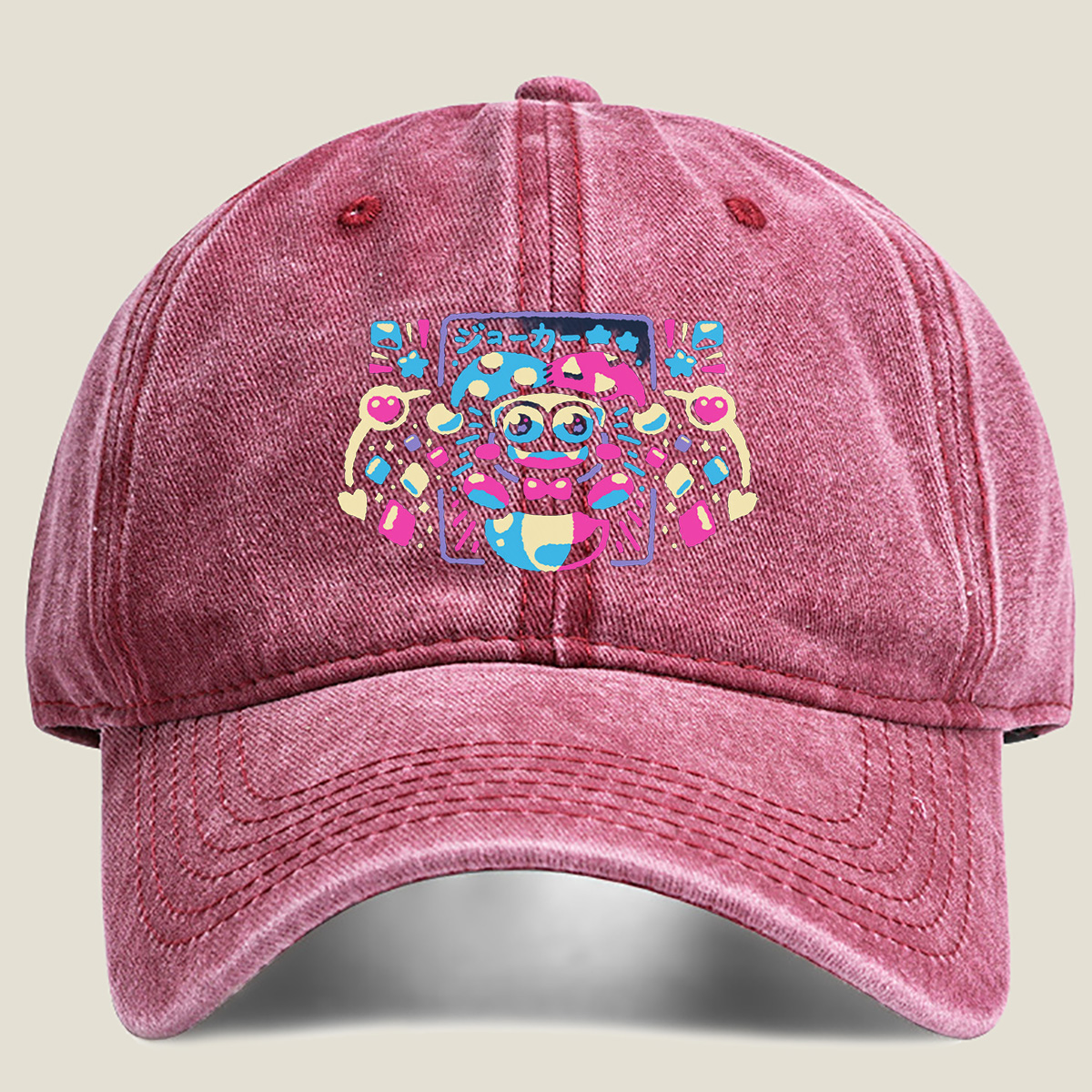 Joker Character Art Design - Washed Denim - Baseball Cap