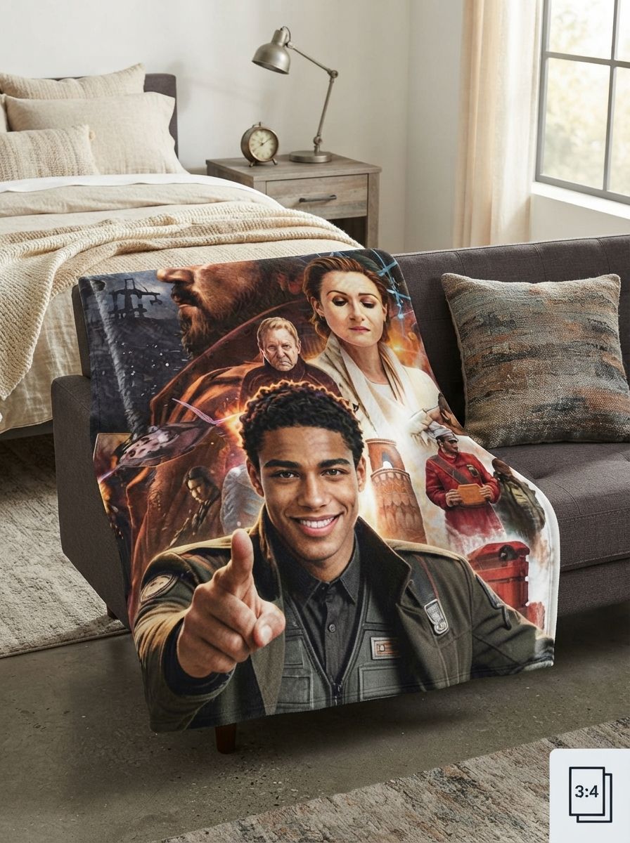 Custom Photo Face Portrait Flannel Throw Blanket Soft Anti Pilling Fleece Keepsake Cozy Personalized Gift for Couch Bed