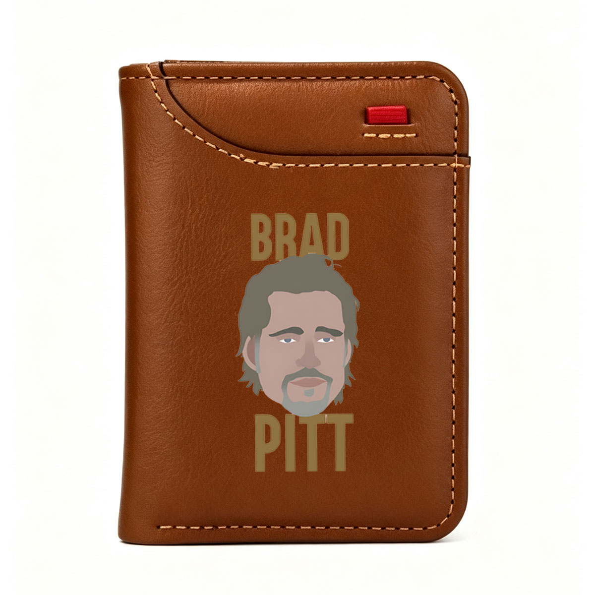 Brad Pitt Portrait Art - Vertical Style Wallet