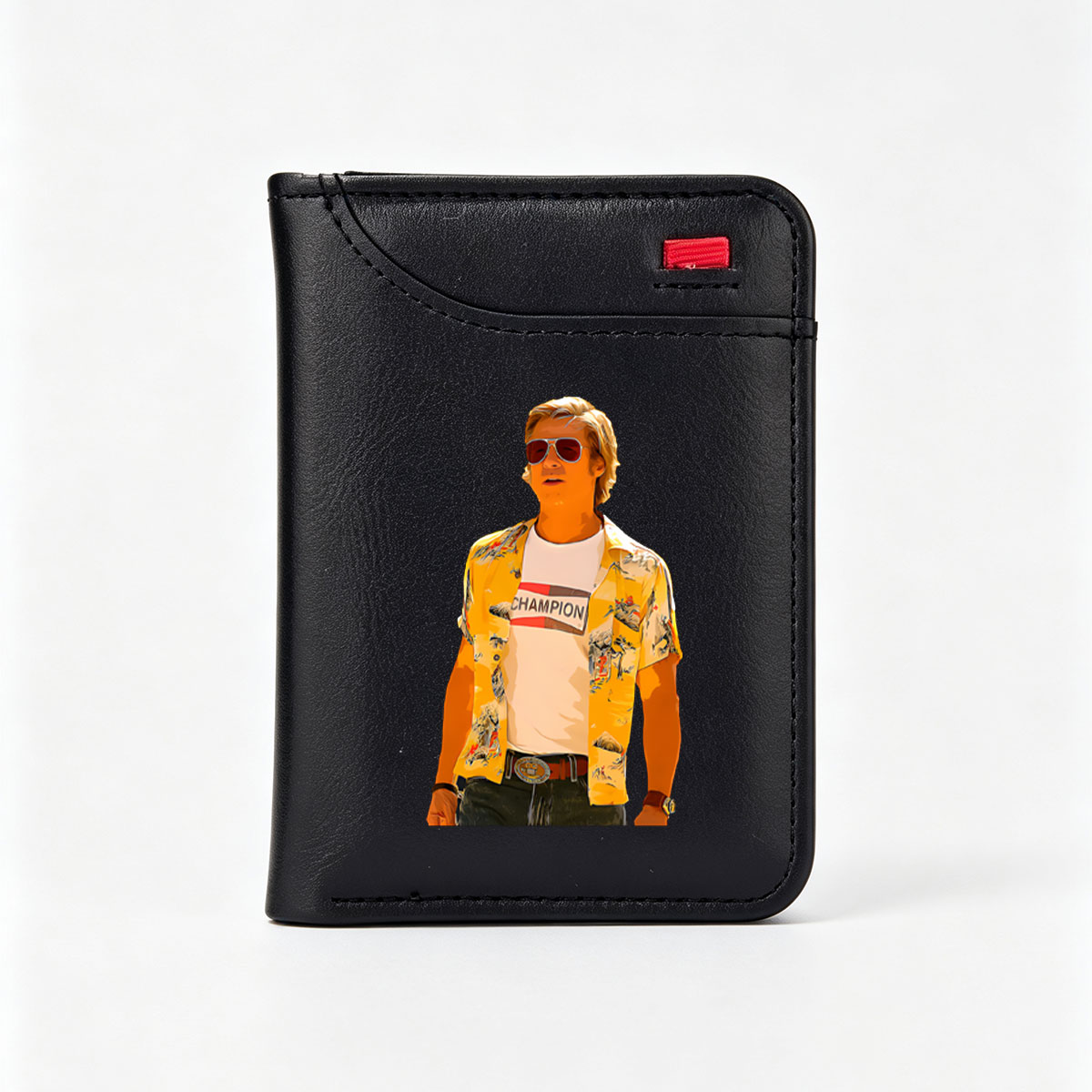 Luke Bryan in a Vibrant Yellow Hawaiian Shirt and Champion Tee - Vertical Style Wallet