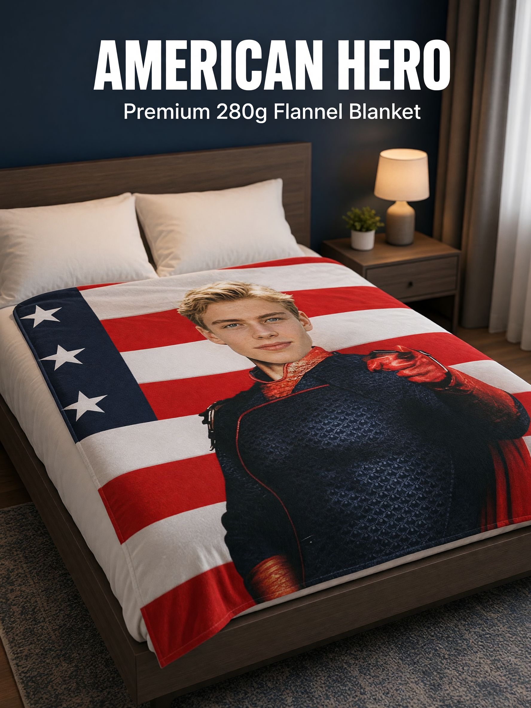Custom Photo Blanket Personalized Superhero Face Art Throw, Ultra Soft Flannel Fleece Bed Couch Cozy Personalized Gift