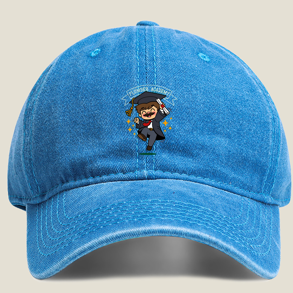 Plumber Academy Graduate Celebration - Washed Denim - Baseball Cap