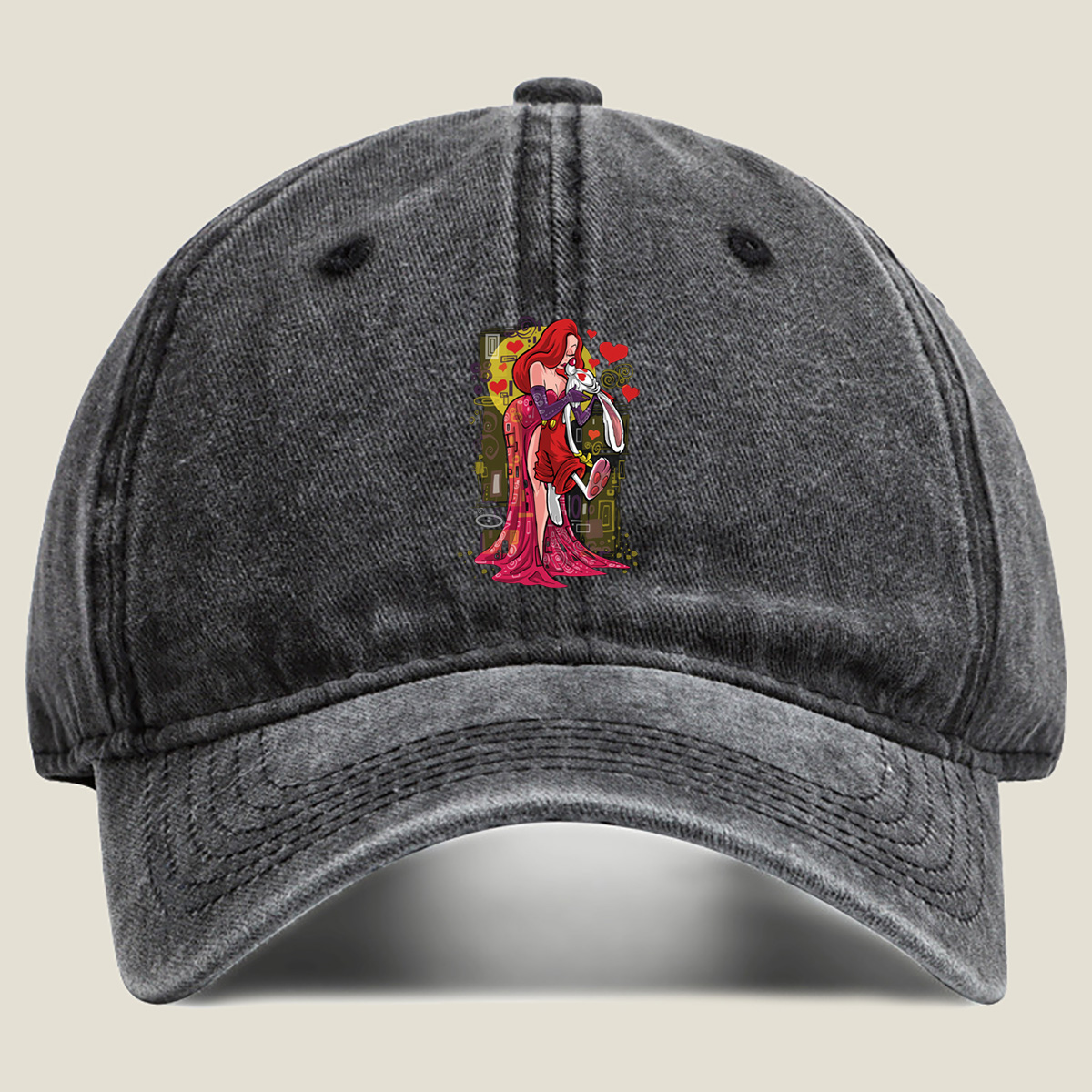 Looney Tunes: Red Queen and Bugs Bunny - Washed Denim - Baseball Cap