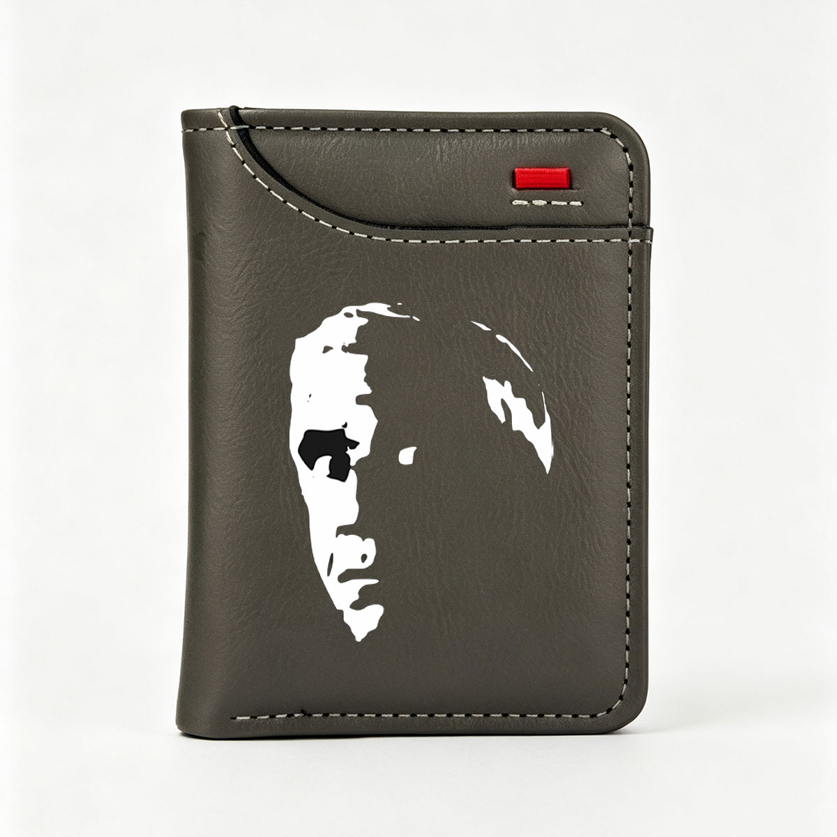 Abstract Black and White Face Silhouette Art - Vertical Style Wallet