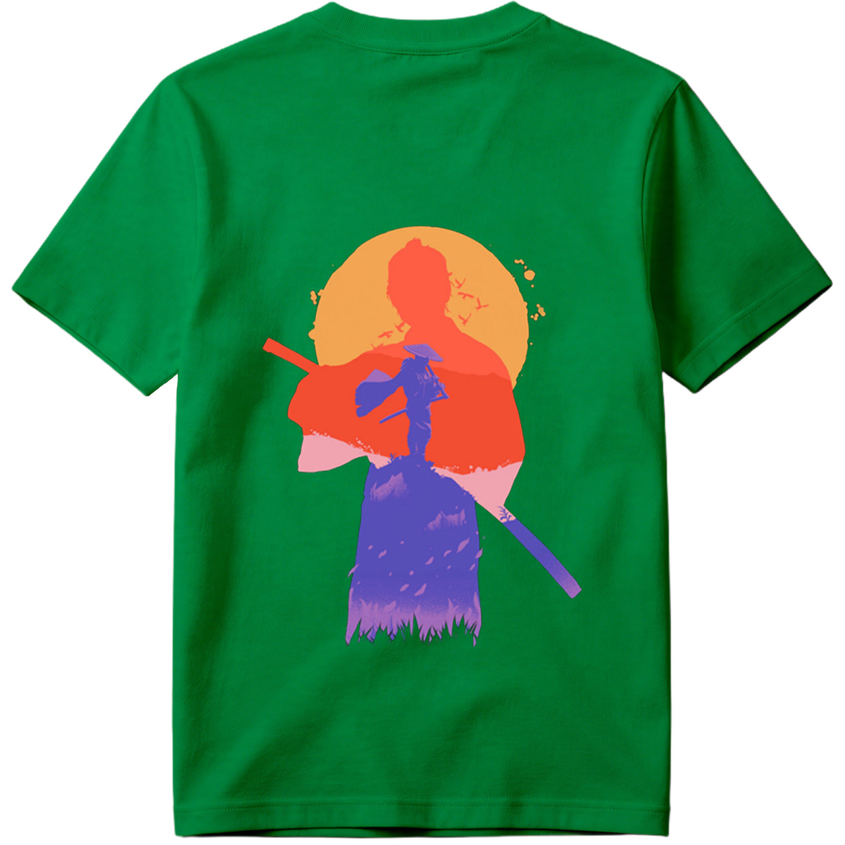 Samurai Silhouette at Sunset - Tee