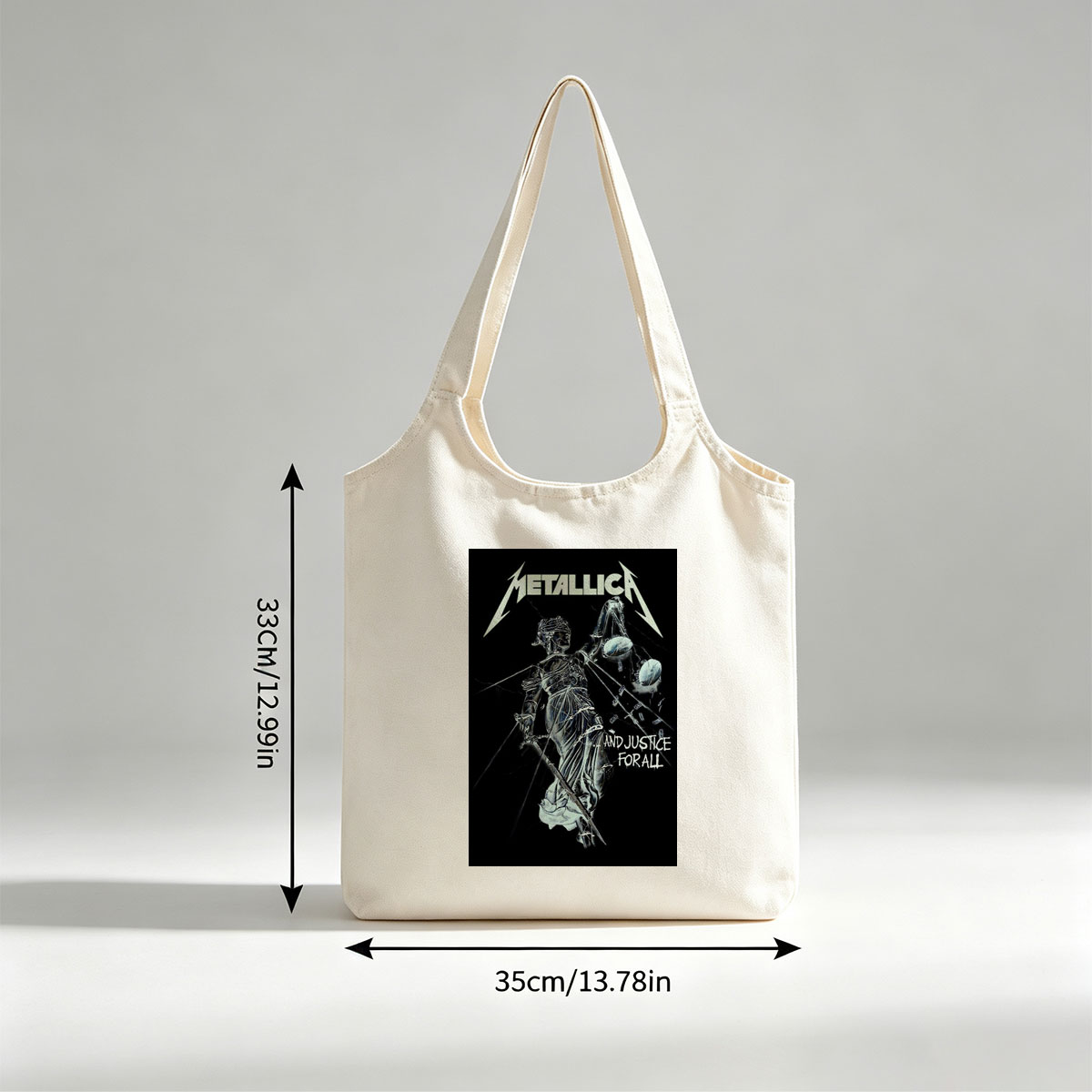 Metallica Band Justice Statue Album Cover Art - Canvas shoulder bags/
