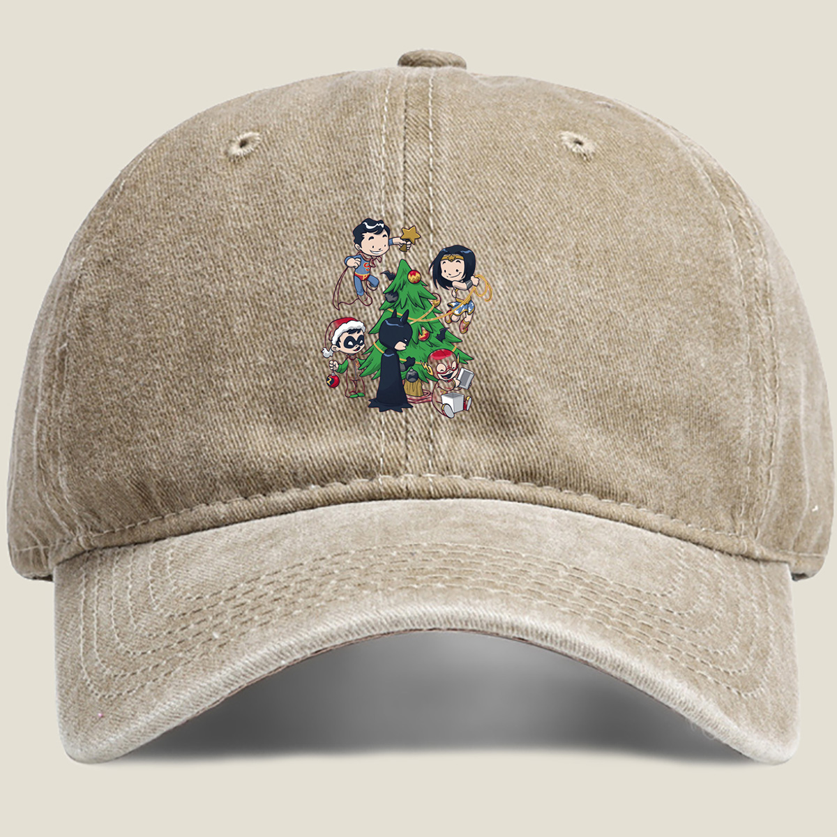 DC Super Heroes Christmas Celebration - Washed Denim - Baseball Cap