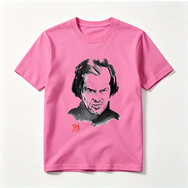 Abstract Portrait of a Man with Expressive Features and Red Seal - Tee