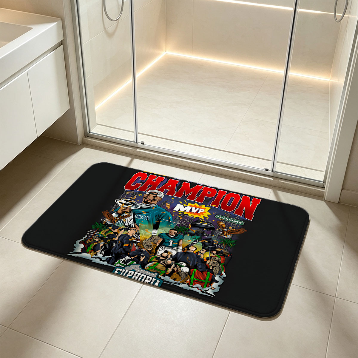 Jalen Hurts MVP World Champion Euphoria Celebration - Flannel floor mat