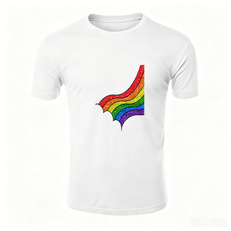Unisex Classic T-Shirt Rainbow Glitter Print Design for Casual Wear, Perfect for Pride Events, LGBTQ+ Support, and Everyday Fashion – Suitable for Men Women and All Gender Identities