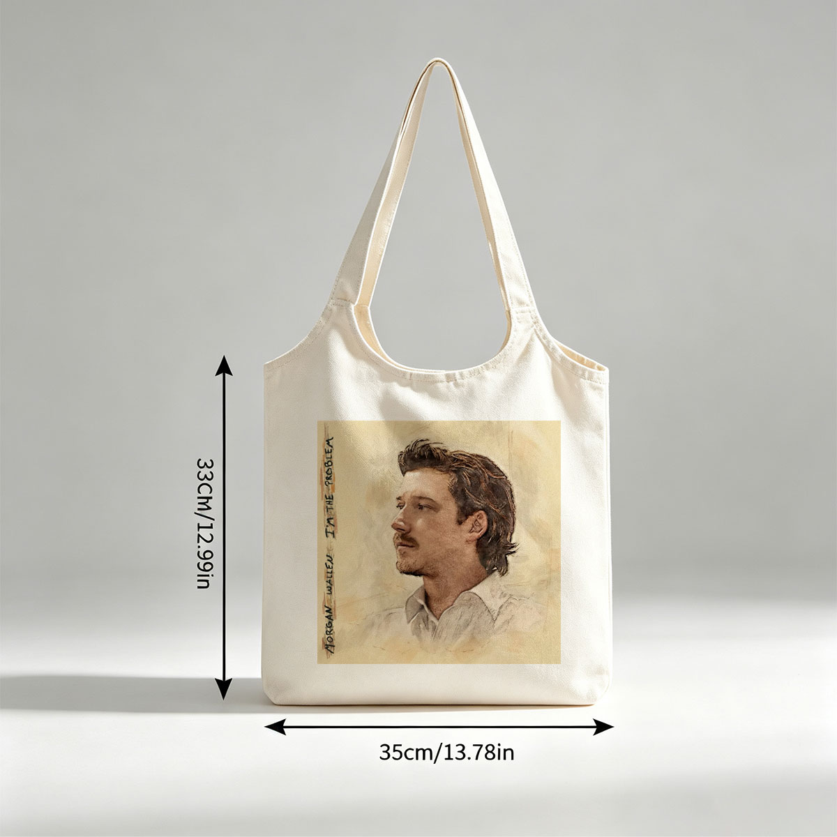 Morgan Wallen I'm the Problem Album Cover Art Portrait - Canvas shoulder bags/