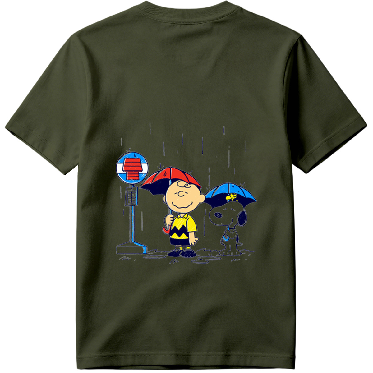 Peanuts: Charlie Brown and Snoopy in the Rain - Tee