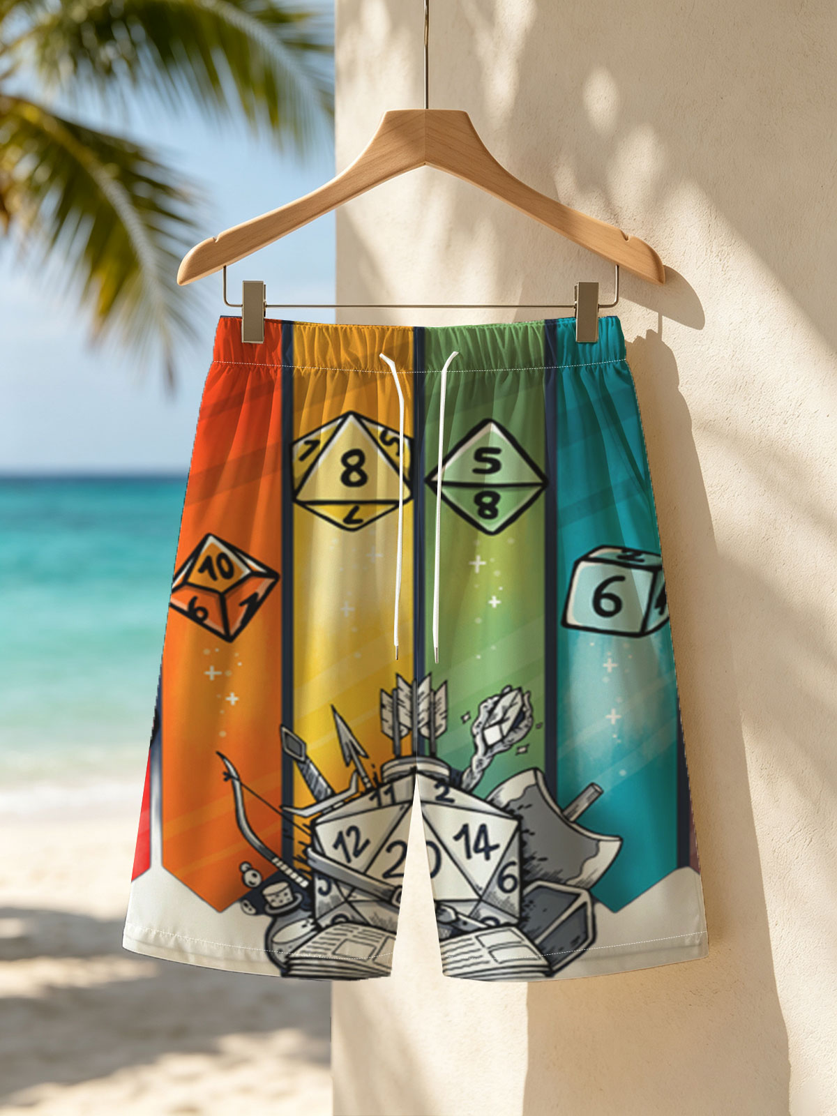 D&D Dice & Gear: RPG Adventure Essentials -  Beach shorts