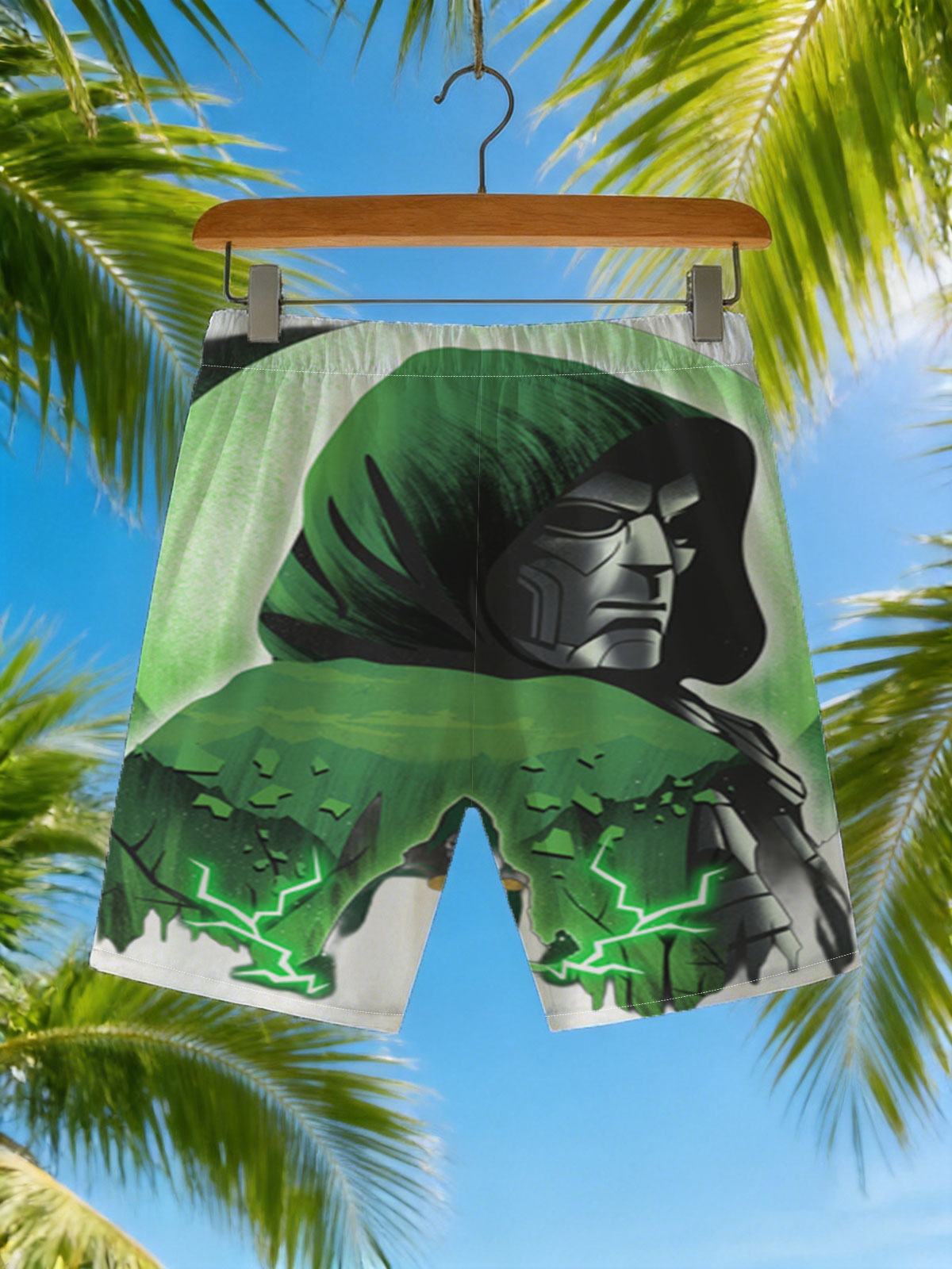 Doctor Doom and the Hulk: A Cosmic Clash of Power -  Beach shorts