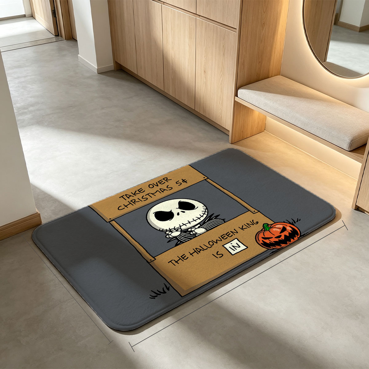 Jack Skellington Takes Over Christmas for 5￠ – The Halloween King is In - Flannel floor mat