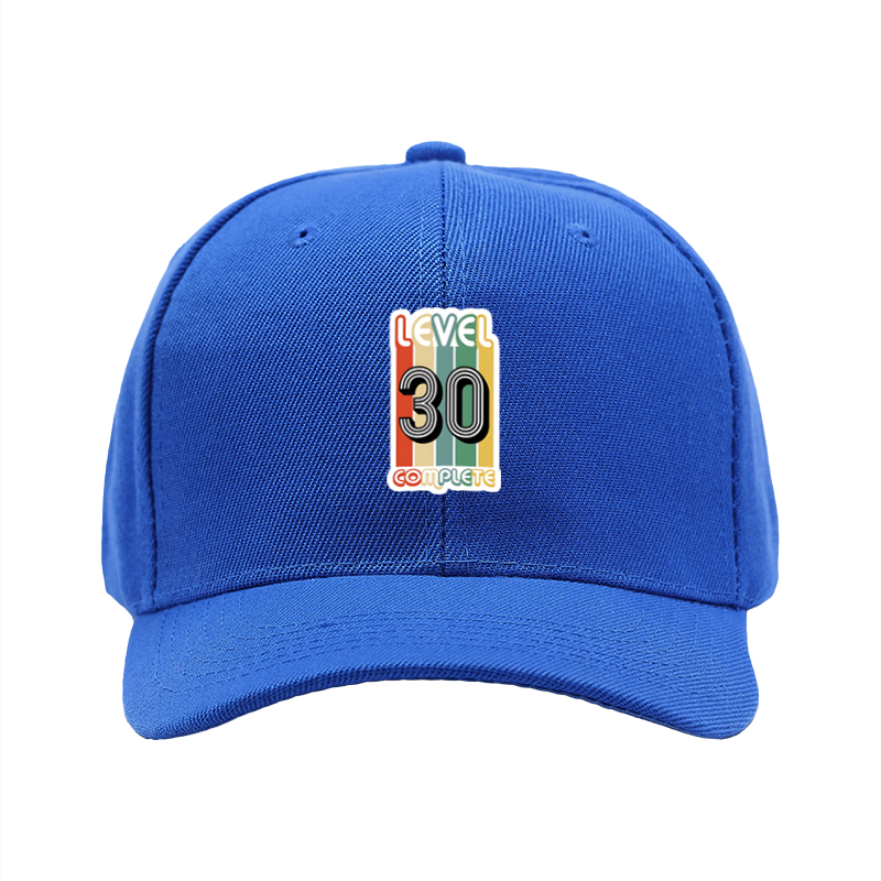 1pc New Baseball Cap Level 30 Complete Retro Print Unisex Adjustable Hat for Outdoor Activities and Casual Wear Adults Fashion Statement Cap