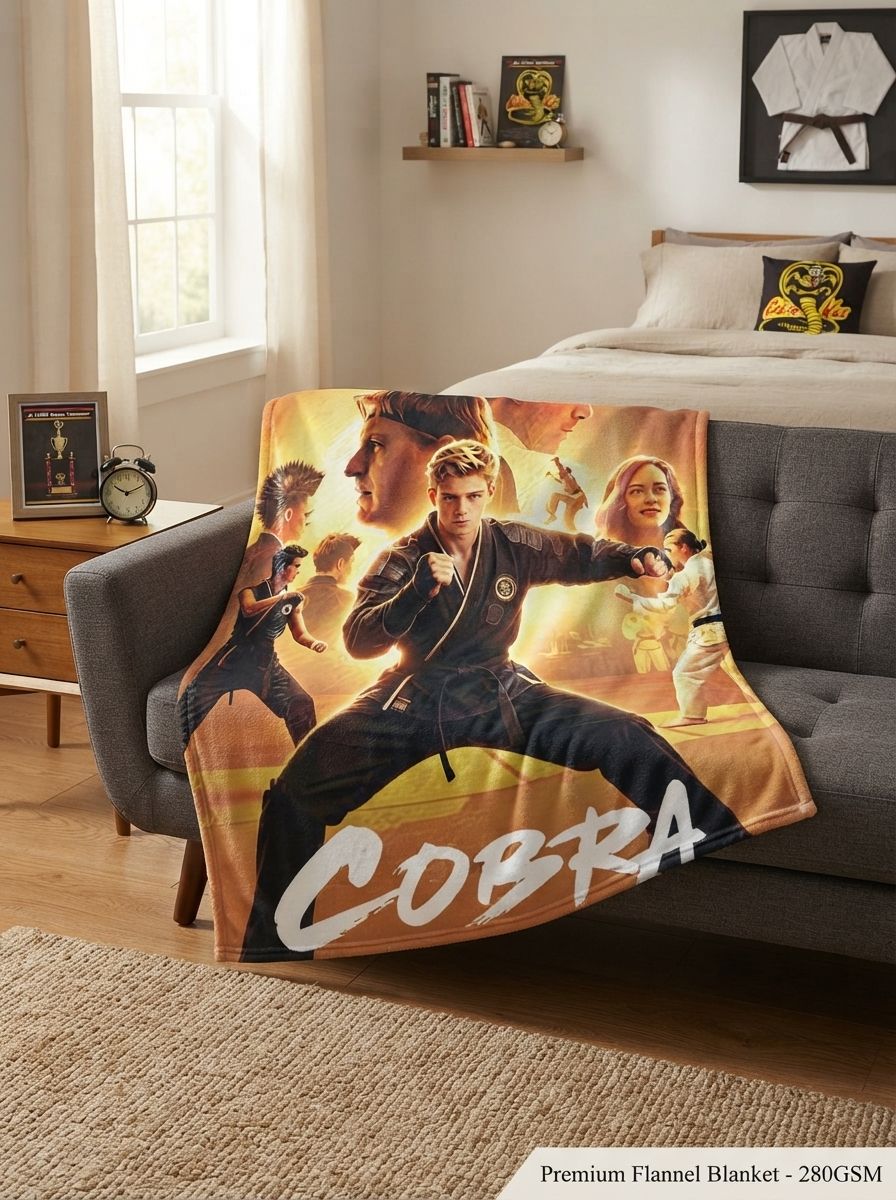 Custom Photo Face Flannel Throw Blanket Personalized Karate Martial Arts Graphic Warm Cozy Plush Bed Sofa Quilt