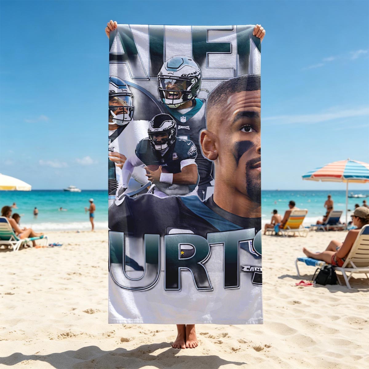Jalen Hurts - Philadelphia Eagles Quarterback Highlight - Beach towels