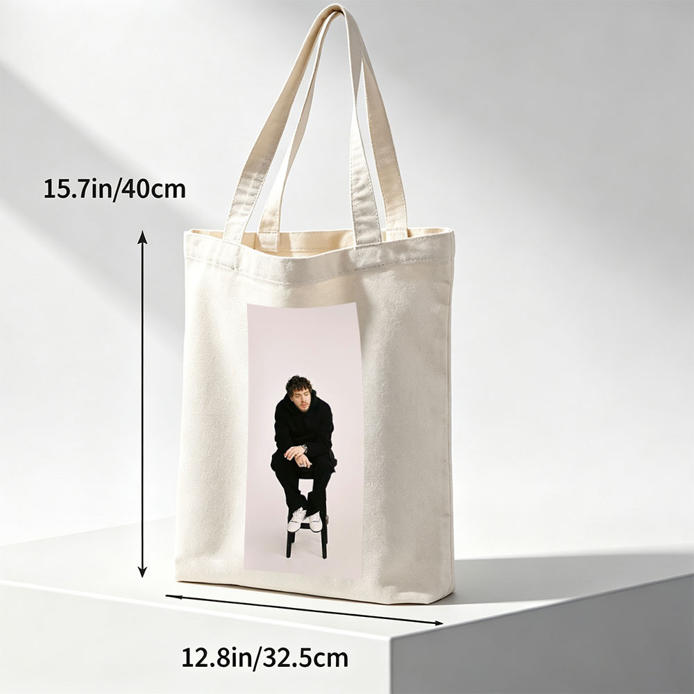 Lauv Sitting on a Stool Wearing All Black Outfit and White Sneakers - Canvas tote bags