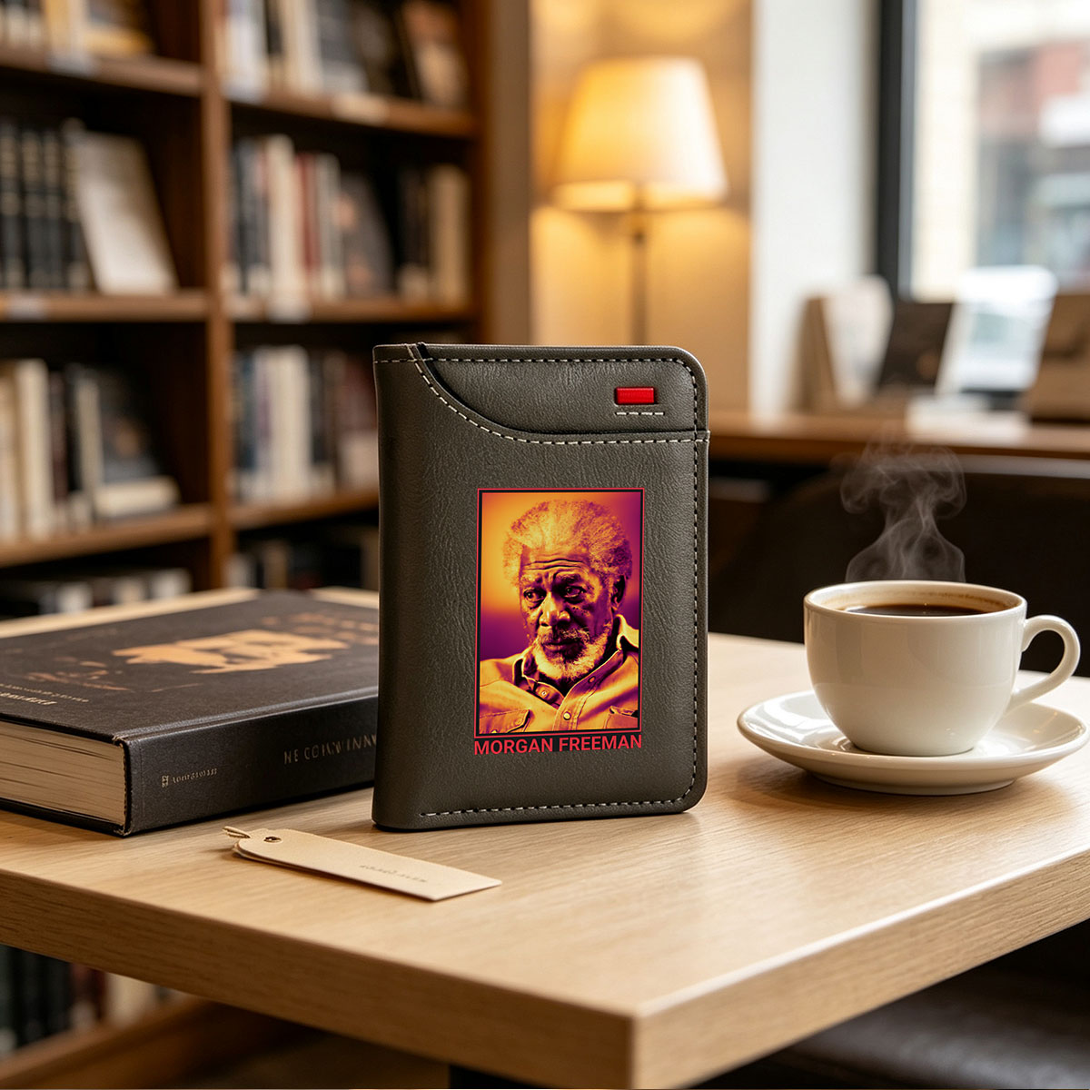 Morgan Freeman Portrait in Warm Tones - Vertical Style Wallet