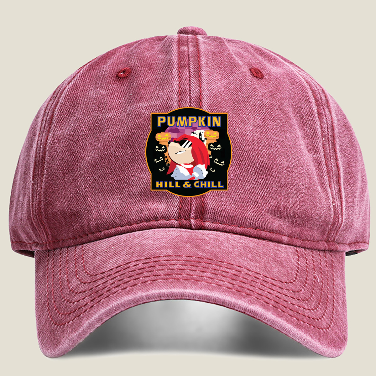 Pumpkin Hill & Chill: Knuckles the Echidna - Washed Denim - Baseball Cap