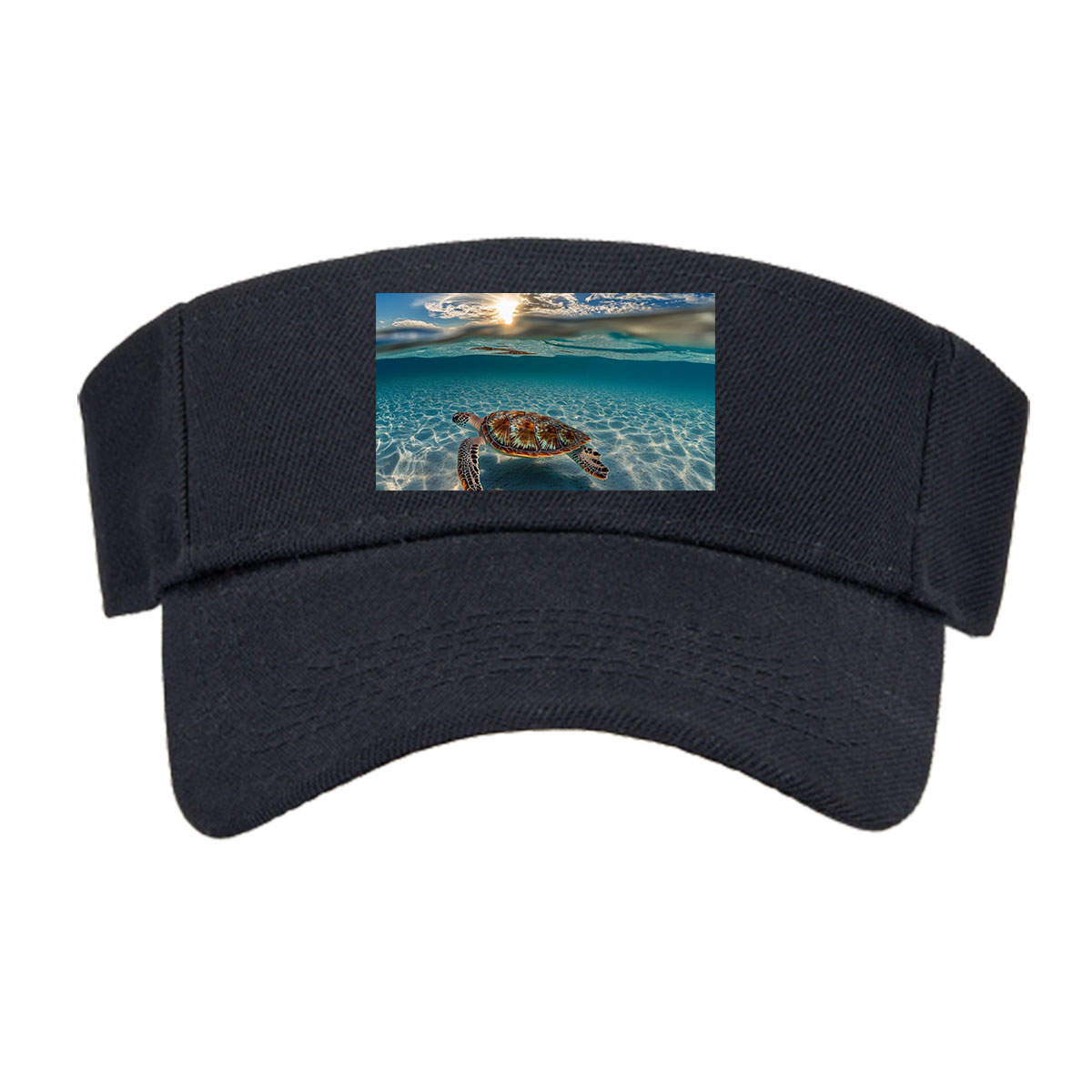 Sea Turtle Swimming in Clear Blue Waters Under Sunlight -  Visor cap