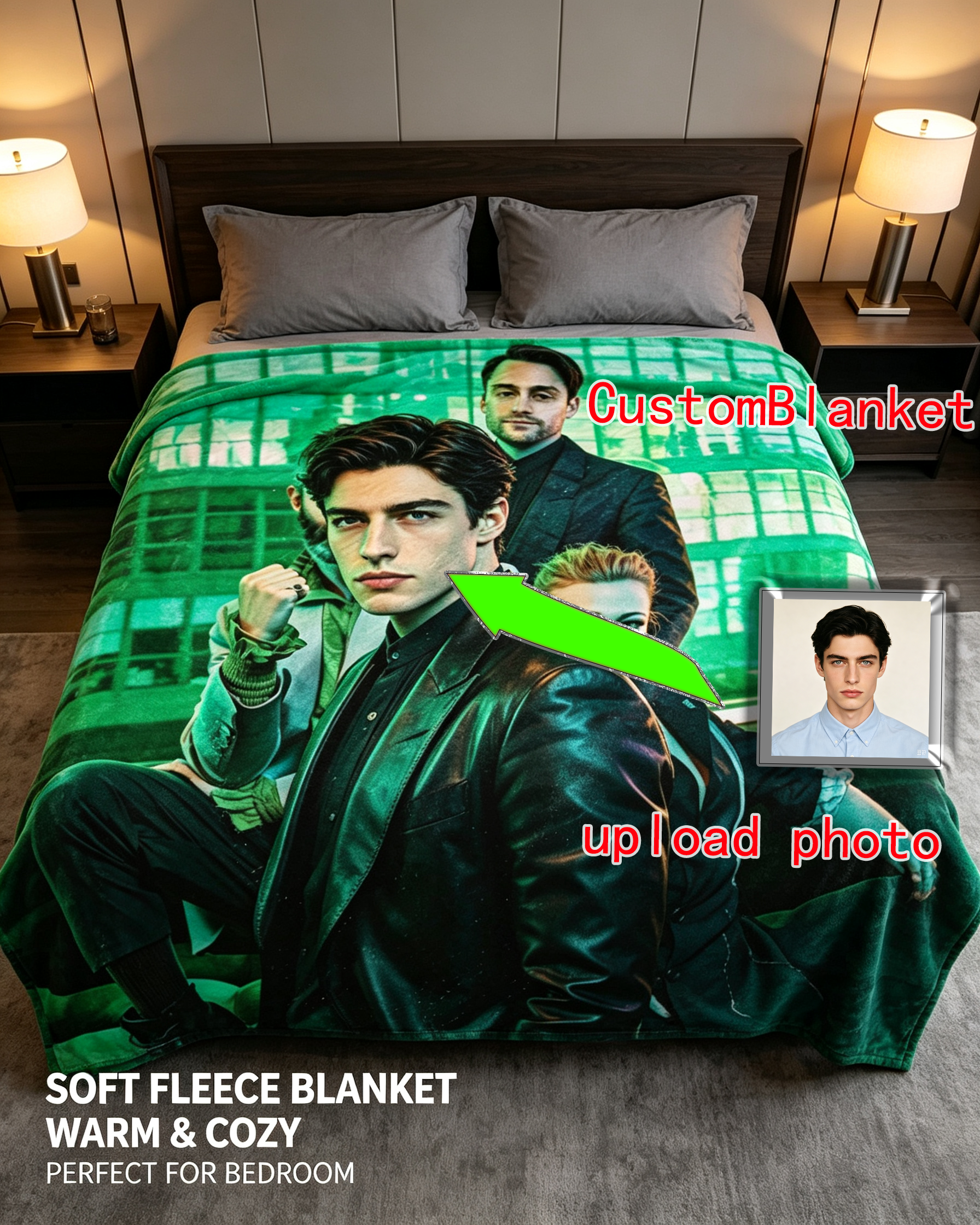 Custom Face Blanket Featuring Riverdale Cast Members — Flannel Blanket for Cozy Nights, Perfect Gift or Giveaway for Fans