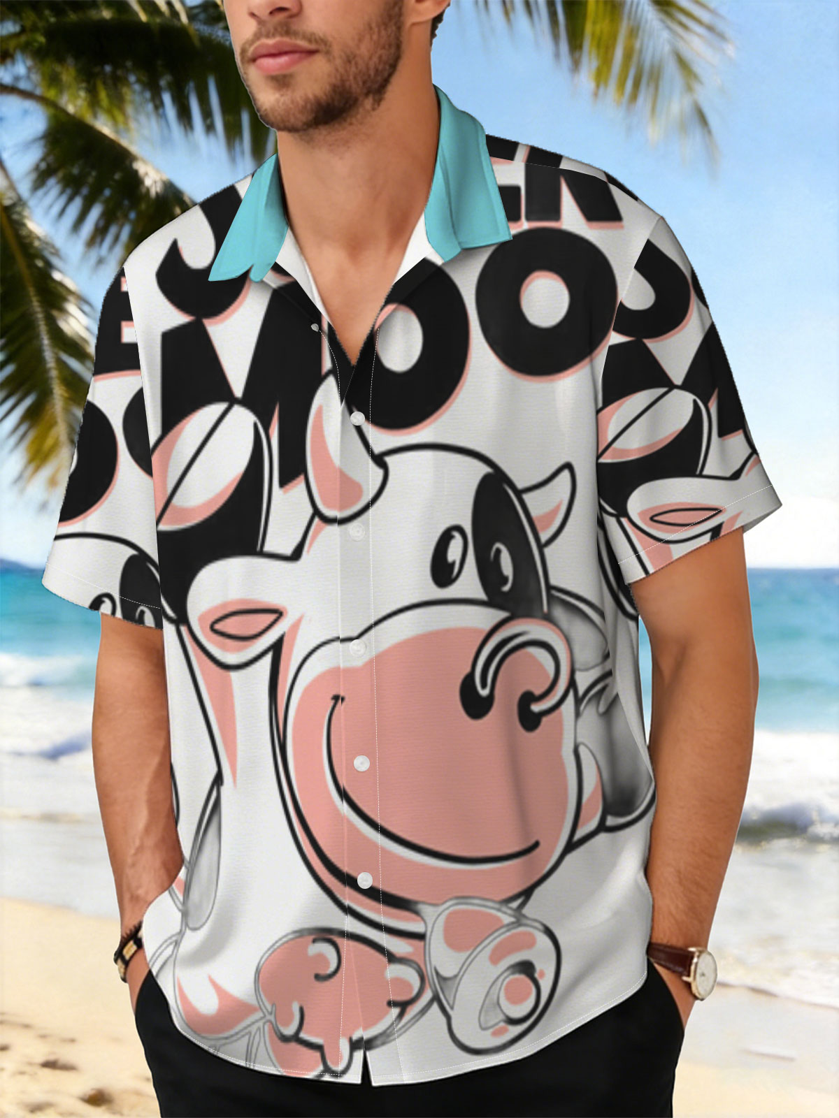 Super Moo: Cartoon Cow Character Design -  Shirt