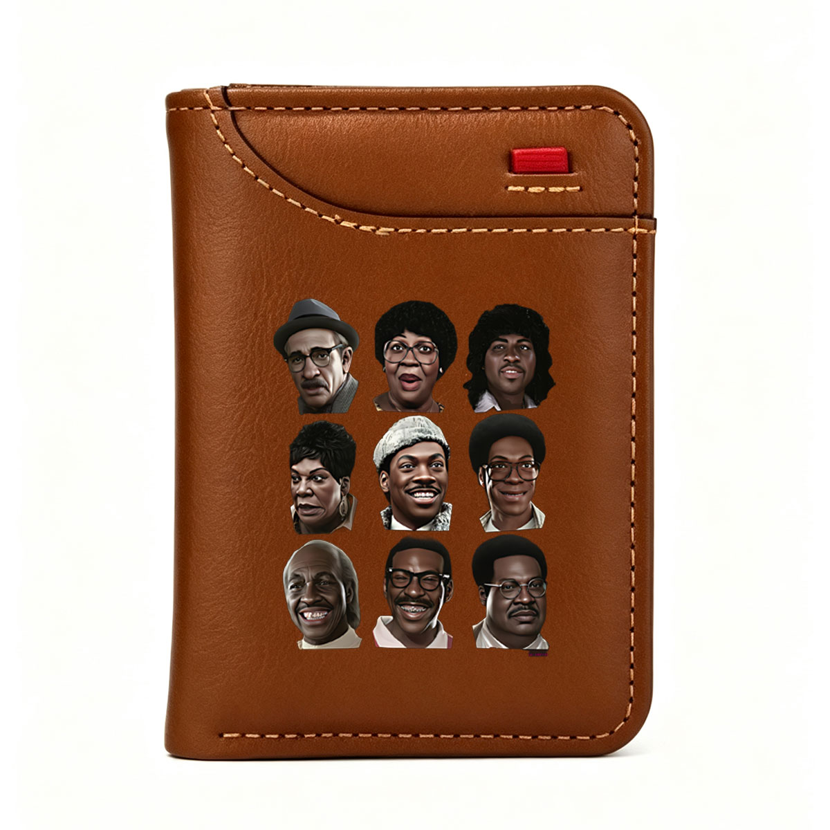 Celebrity Character Portraits: Diverse Faces in Digital Art - Vertical Style Wallet