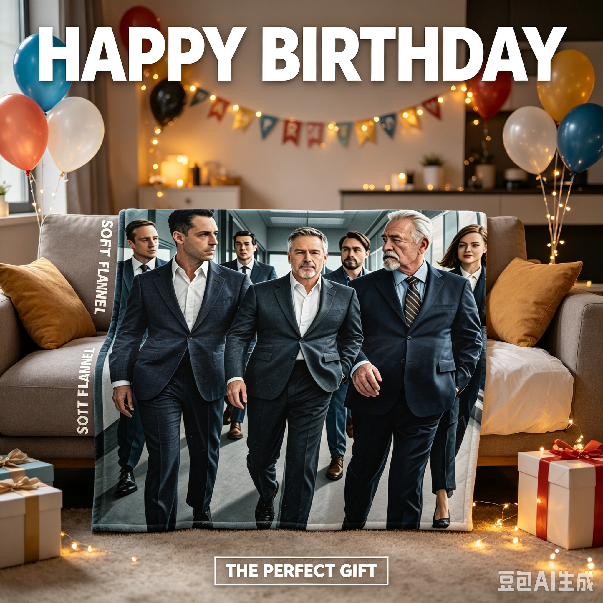 Custom Face Blanket Featuring The Good Fight Cast in Formal Attire Flannel Blanket Perfect for Couch or Bed Use Ideal Gift for Fans of Legal Drama TV Series