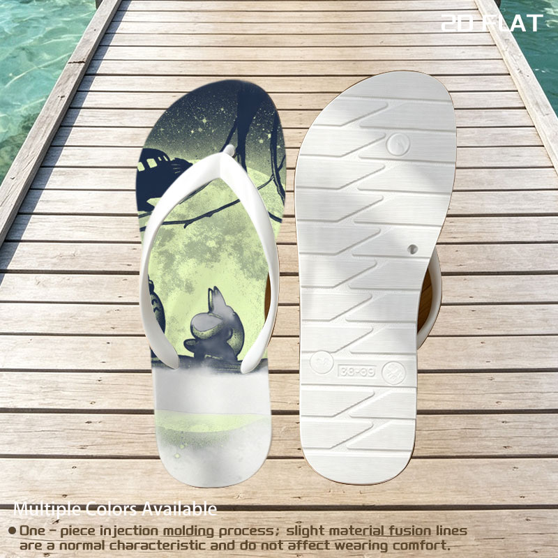 Totoro and Friends Under the Moonlight -  flip-flops