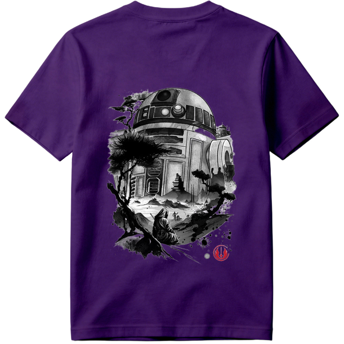 Star Wars: R2-D2 and Jedi in Zen Landscape - Tee