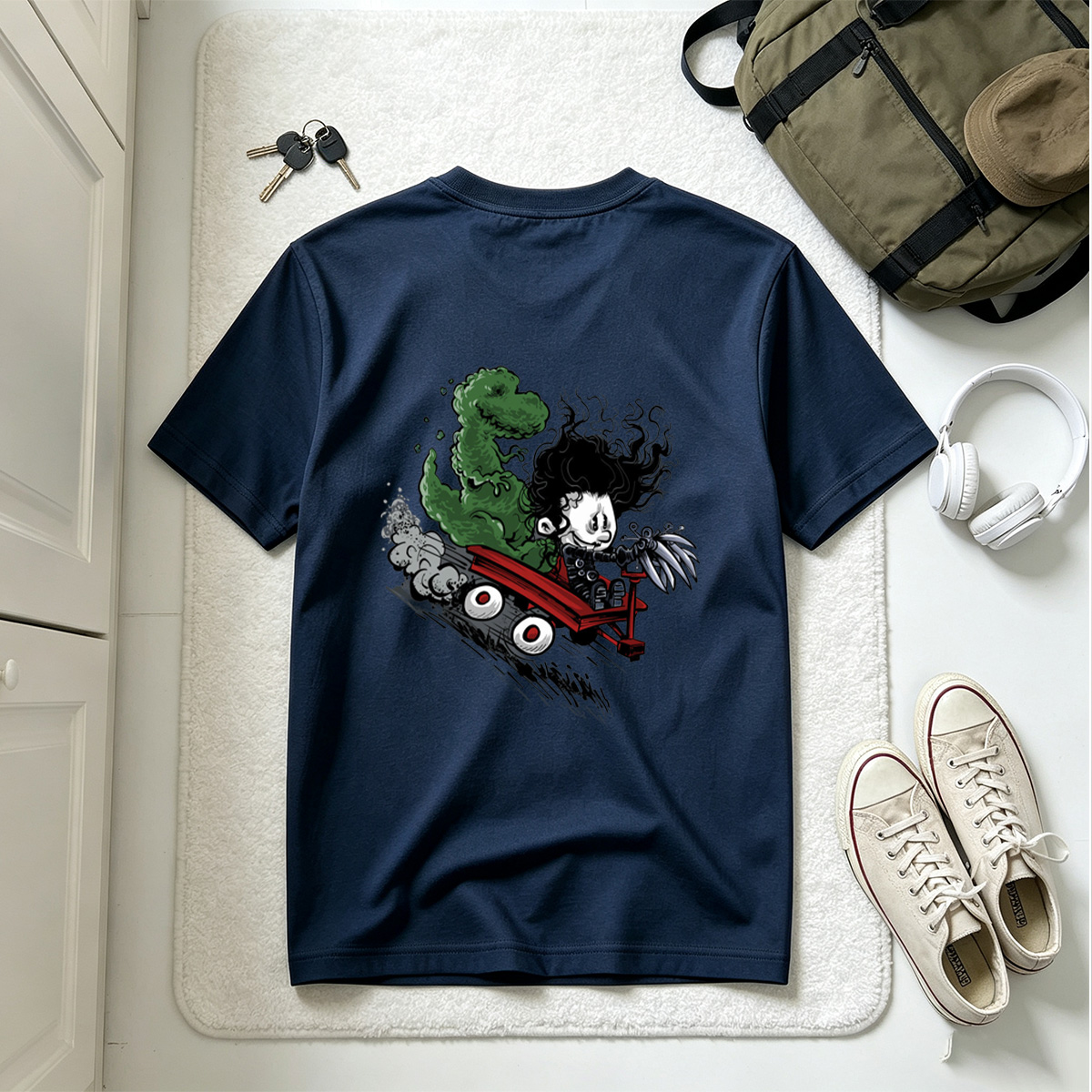 Coraline and the Green Monster in a Red Cart - Tee