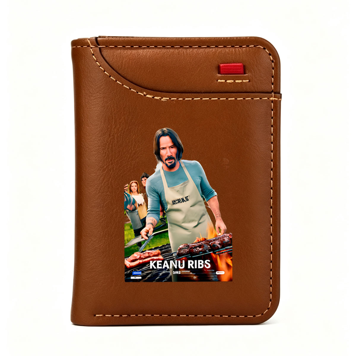 Keanu Reeves Grilling Ribs at BBQ Party - Vertical Style Wallet