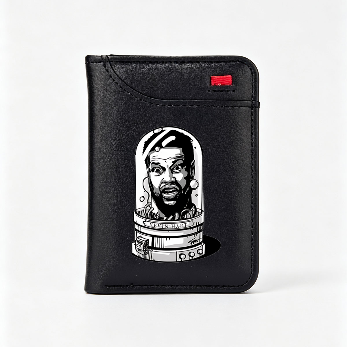Kevin Hart in a Space Helmet Caricature - Vertical Style Wallet