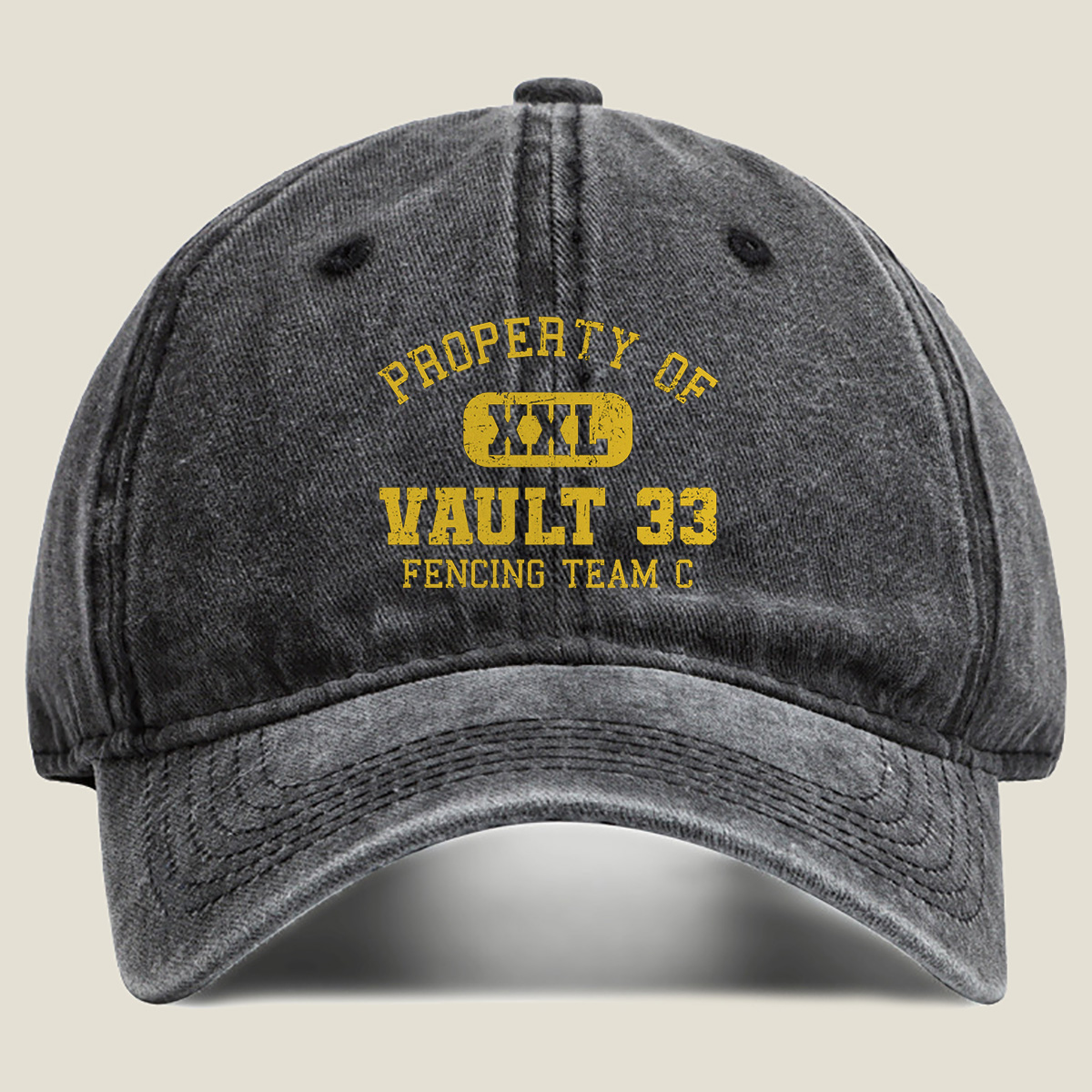 Property of Vault 33 Fencing Team C - Fallout Series - Washed Denim - Baseball Cap