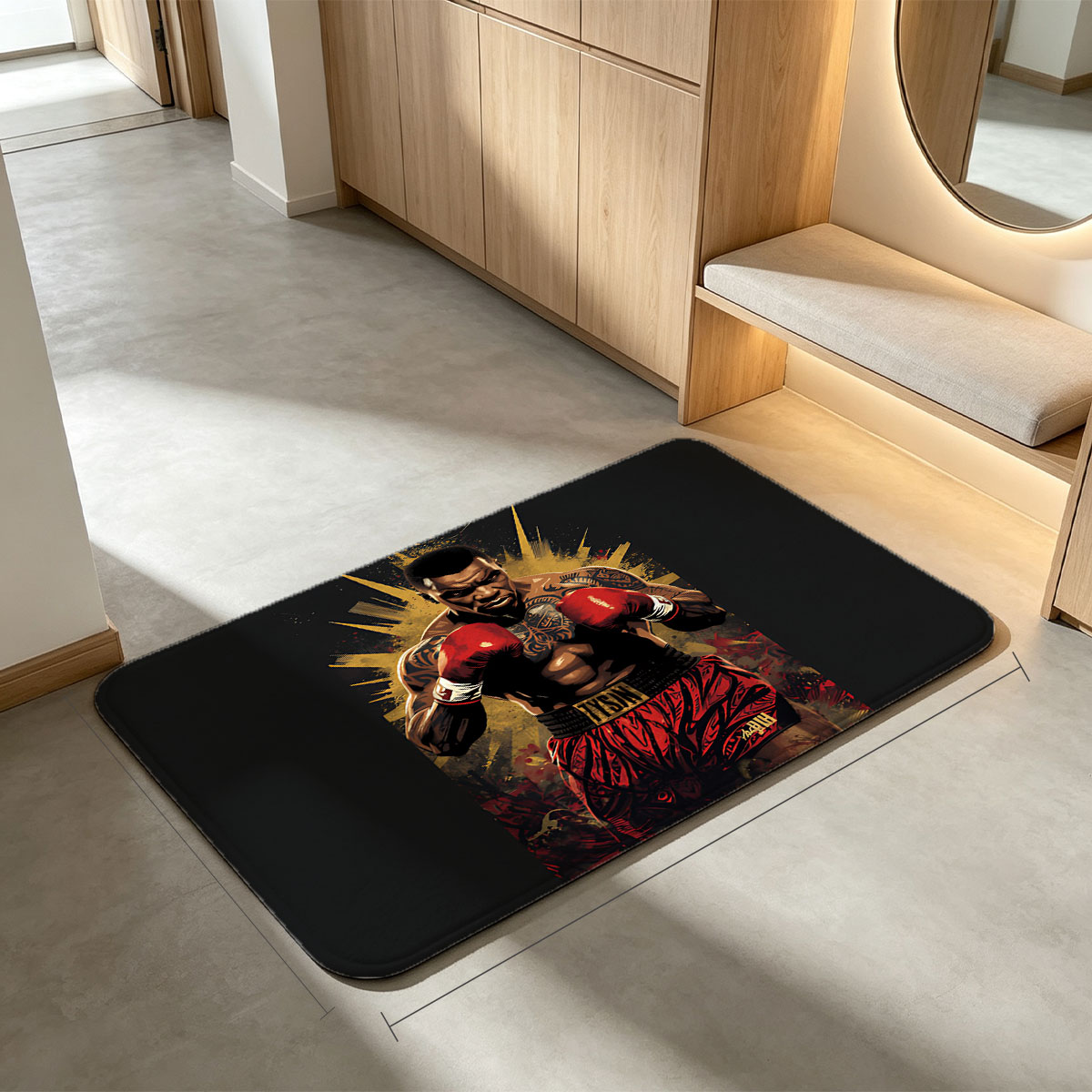 Mike Tyson: The Iron Mike in Boxing Glory - Flannel floor mat