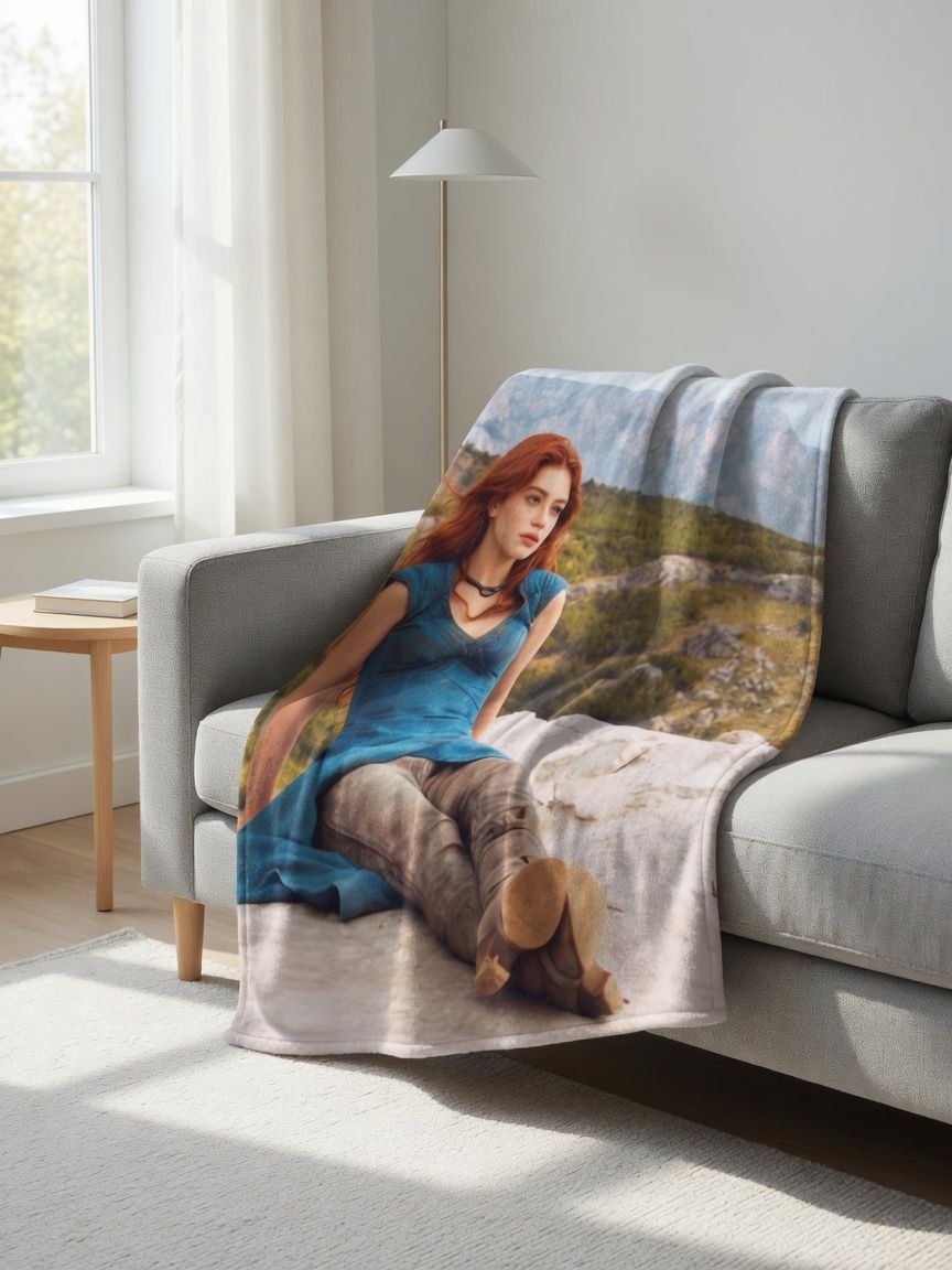 Custom Photo Portrait Blanket Personalized Fleece Throw Soft Flannel Bed Couch Wrap Ideal Meaningful Gift