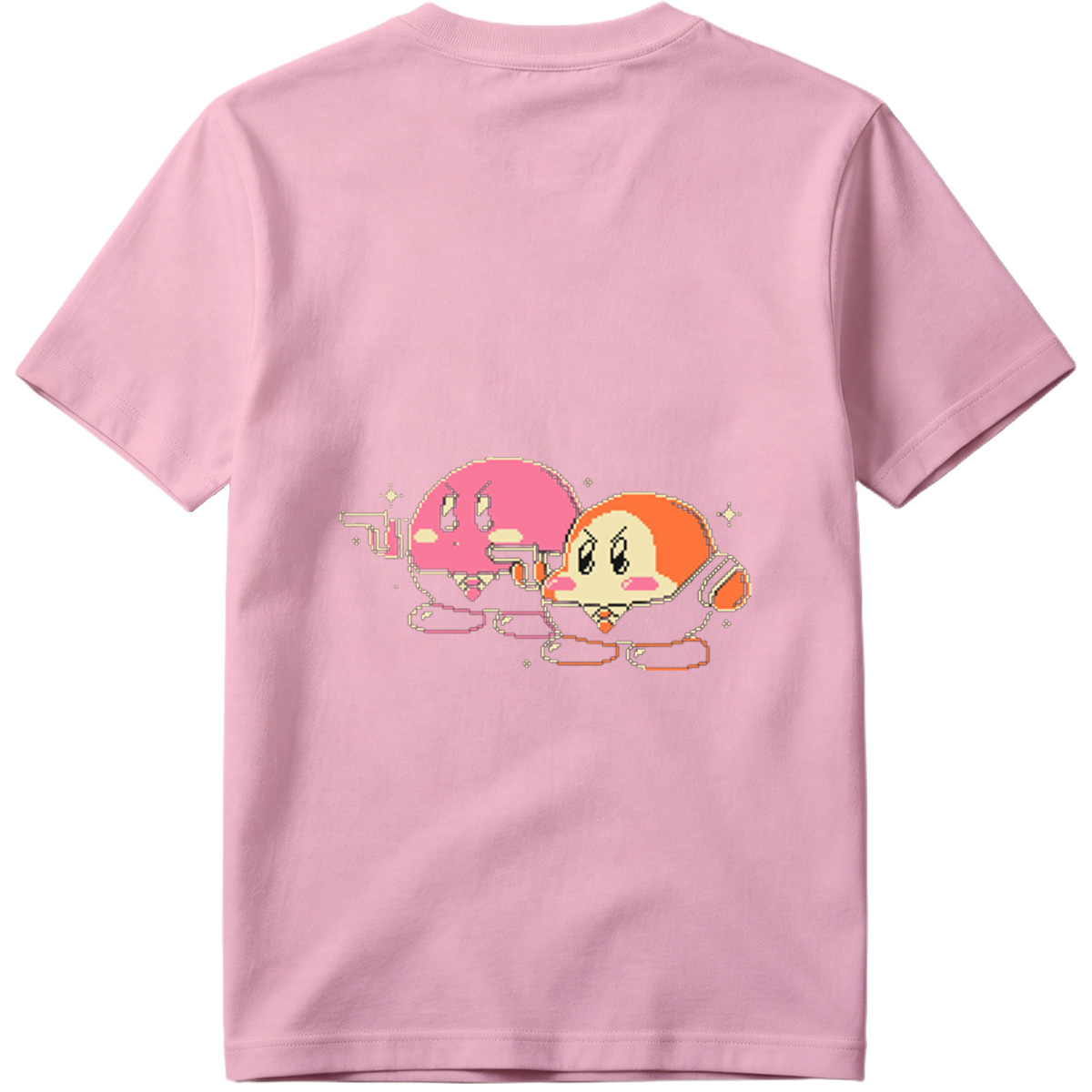 Kirby and Waddle Dee in Pixel Art Style - Tee