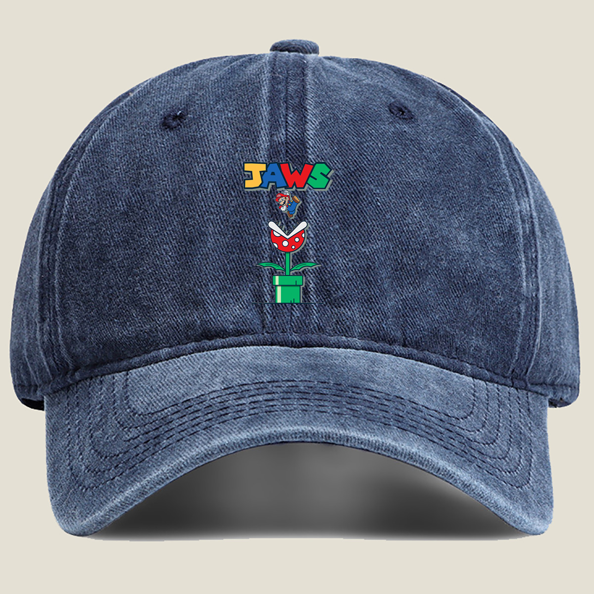 Mario vs. Piranha Plant: JAWS - Washed Denim - Baseball Cap